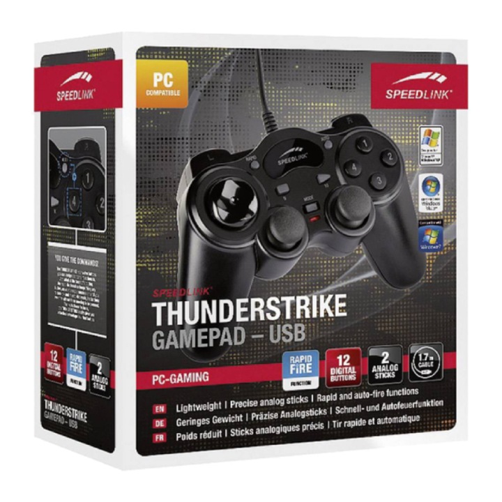 Vezetékes gamepad SPEEDLINK THUNDERSTRIKE, USB, PC-hez