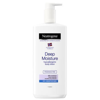 Lotiune de corp Neutrogena Deep Moisture pentru piele sensibila, 400 ml Lotiune de corp Neutrogena Deep Moisture pentru piele sensibila, 400 ml