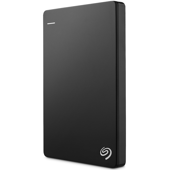 Външен хард диск Seagate Backup Plus Slim Portable 1TB, 2.5", USB 3.0, Метален корпус, Черен