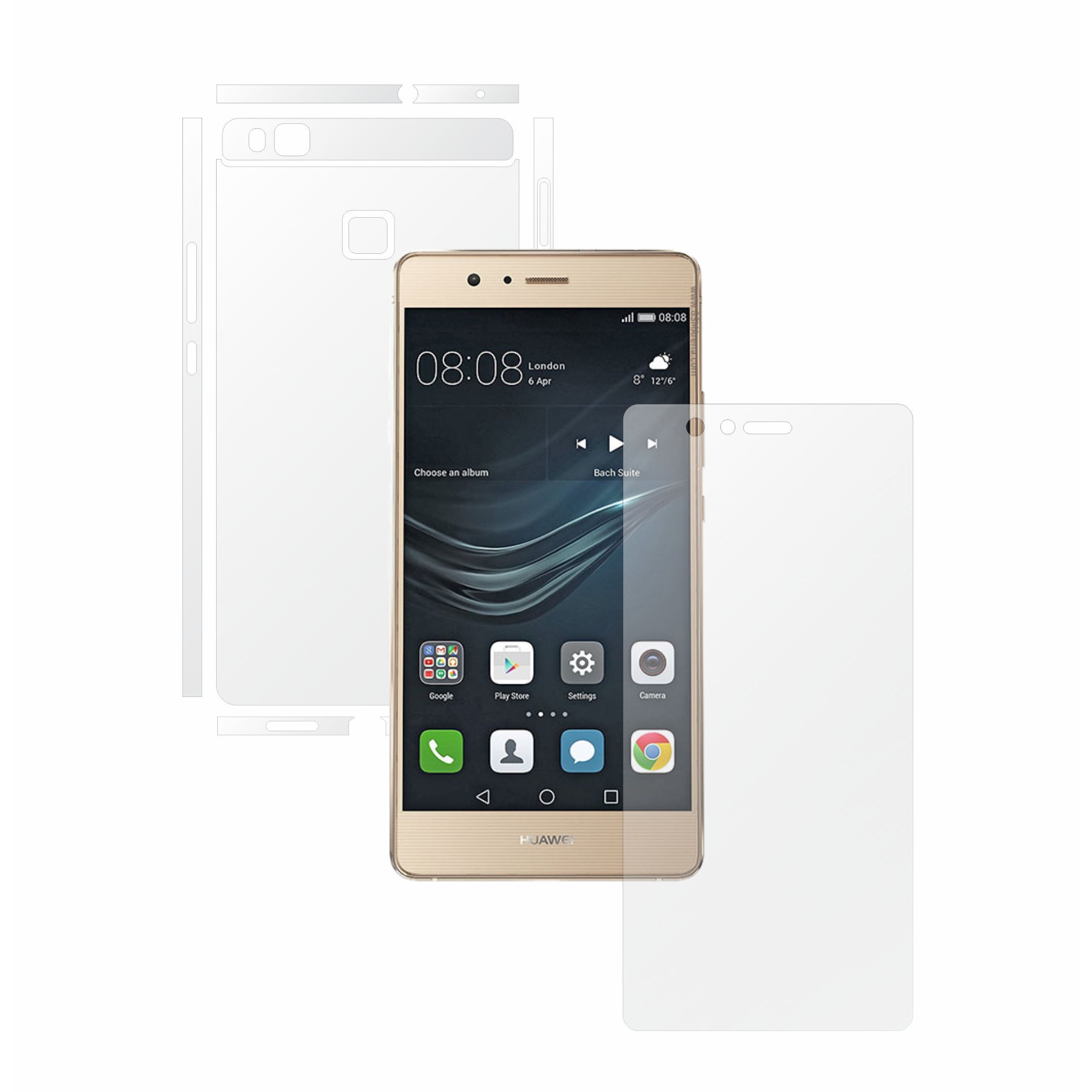 Folie Transparenta Full Body Invisible Skinz Ultra-Clear AutoRegeneranta, Skin Protectie Totala Ecran si Carcasa pentru Huawei Ascend P9 Lite