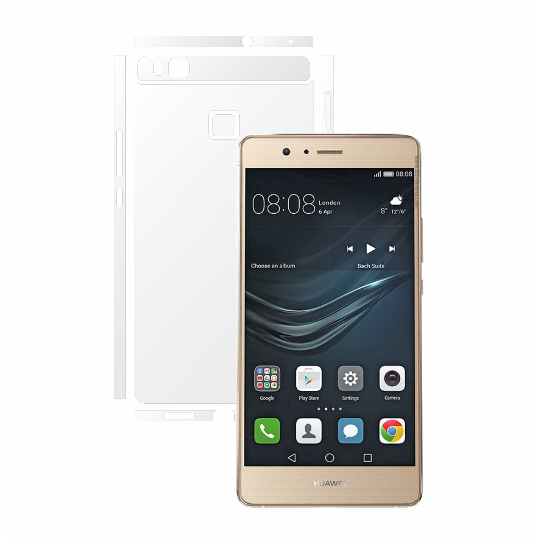 Folie Transparenta Invisible Skinz Ultra-Clear HD, Skin Protectie Carcasa si Laterale pentru Huawei Ascend P9 Lite