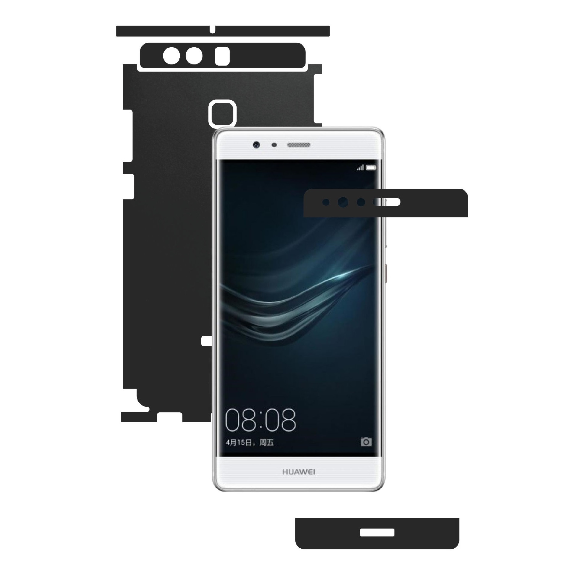 Folie de protectie Full Body Carbon Skinz, Acoperire Totala, Negru Mat pentru Huawei Ascend P9 + Plus