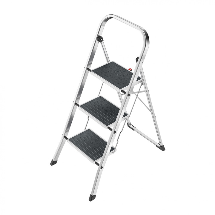 Scara aluminiu, 3 trepte, Hailo, K60 Standard Line, incarcare maxima 150 kg
