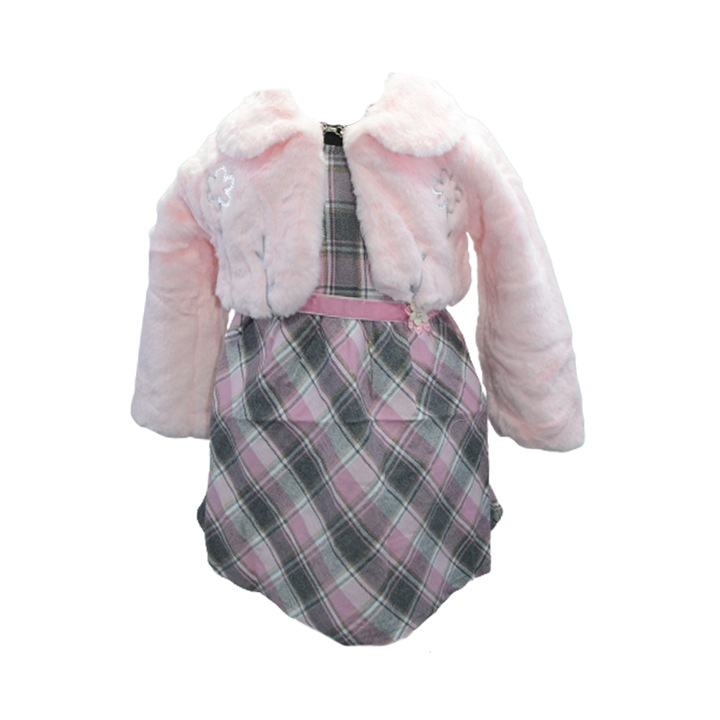 Compleu 3 piese bolerou, fusta si tricou pentru fete Happy House HH562R-110, Roz 86051