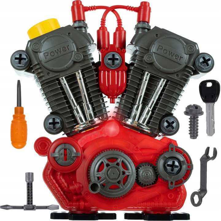 Играчка за деца Zola, Автомобилен двигател, светлини и звуци, Инструменти за ремонт, 25x25x6.5 см
