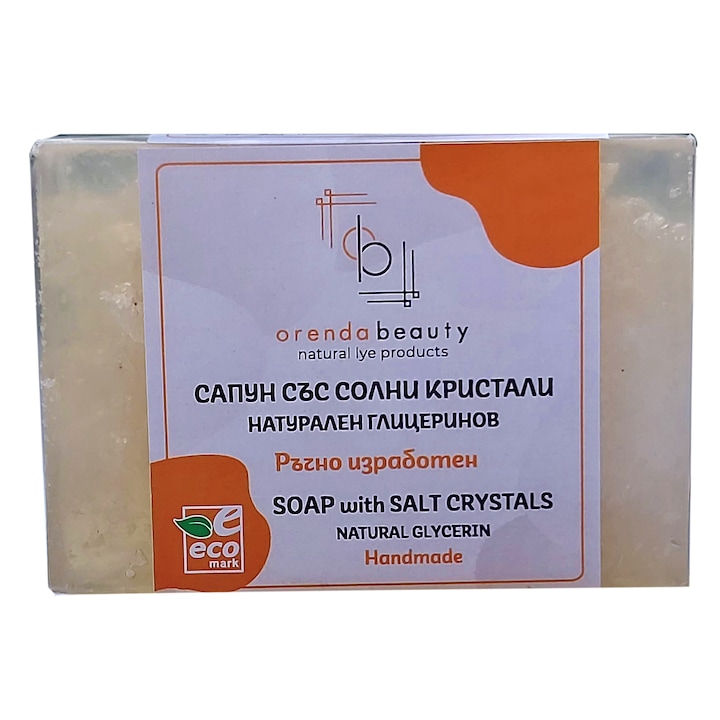 Натурален сапун със солни кристали Orenda beauty natural lye products, Натурален, Глицеринов