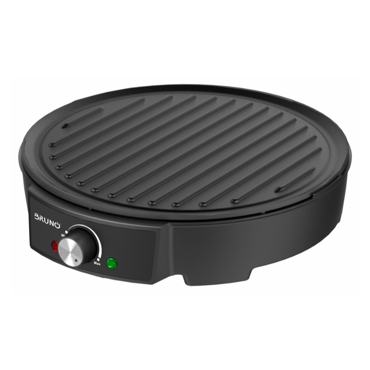 Gratar, Bruno, Antiaderent, 30 cm, 1200 W, Negru