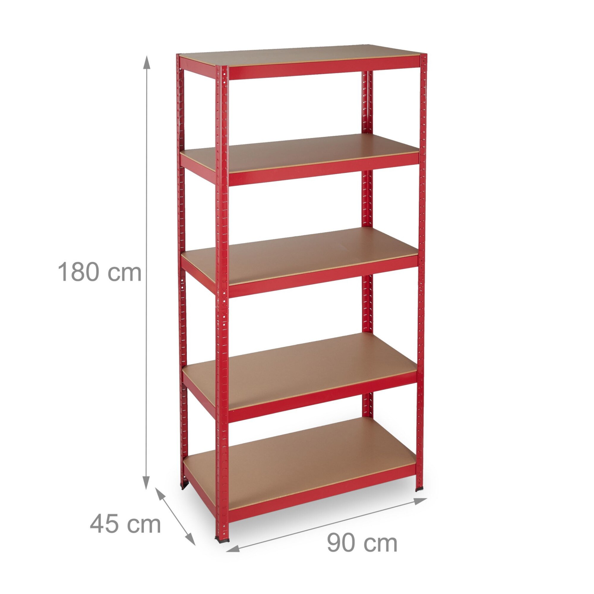 Метален рафт с 5 рафта, размери 180 x 90 x 45 см, максимална ...