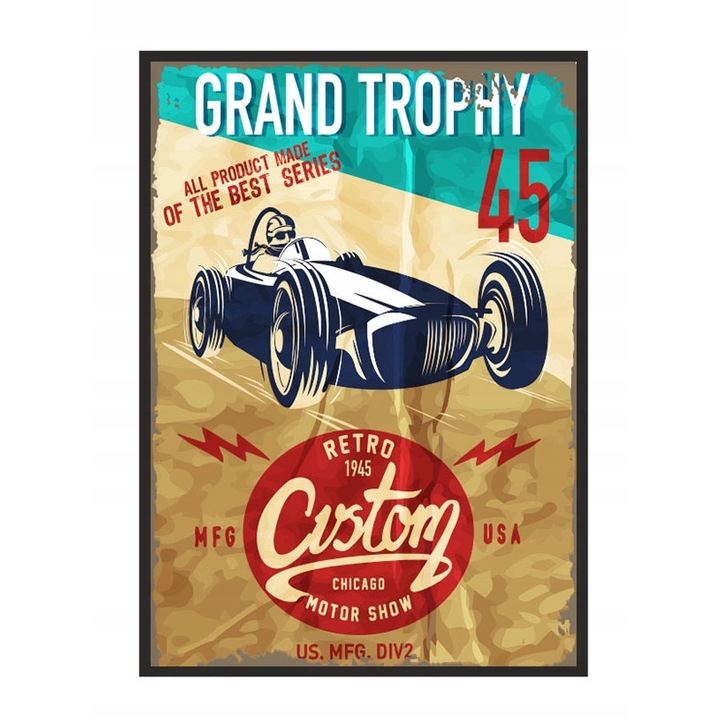 Рамкиран плакат Гараж, PoStar, 33x43 см, Многоцветен