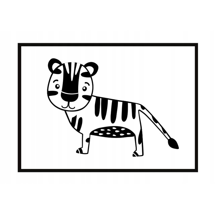 Poster decorativ cu rama PoStar, 33 x 43 cm, MDF, Alb, Negru