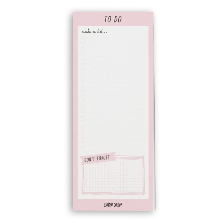 Planner Magnetic To Do List, Pukka Pads, 60 file hartie premium 100gsm, dimensiune 9.1 cm X 21.6 cm, Ballerina Pink