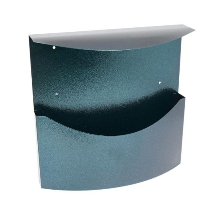 Reklámkosár/doboz, újságoknak, tetővel, zöld, C4-es formátum, 34x11,5x33 cm, Damech