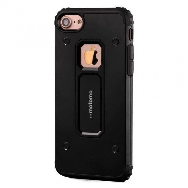 Capac de protectie Motomo Armor Hybrid (TPU si aluminiu) pentru Apple iPhone 7 Plus, Black