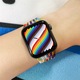 Asksa rugalmas szövetszíj, nylon, Apple watch 1/2/3/4/5/6/7/SE, 42/44/45/49 mm, hossza 14,5 cm, csukló kerülete 17 - 18 cm, többszínű, S