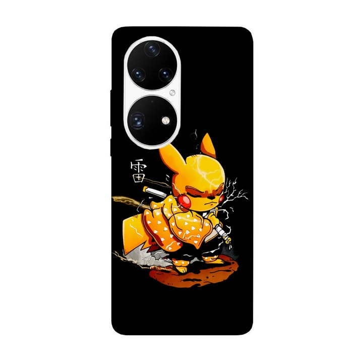 Кейс съвместим с Huawei Mate 40 Pro модел Demon slayer Pikachu, силикон, TPU, обратното
