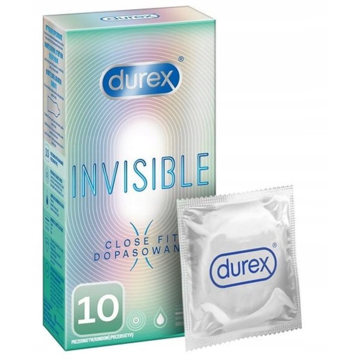 Презервативи Durex Invisible Close Fit, 10 бр