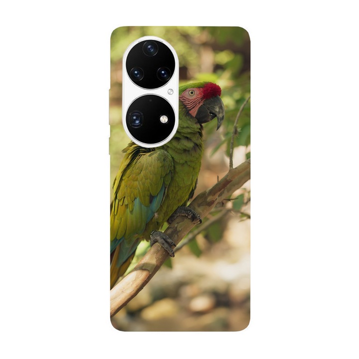Капак, съвместим с Huawei P40 модел Exotic Macaw, силикон, TPU, обратното