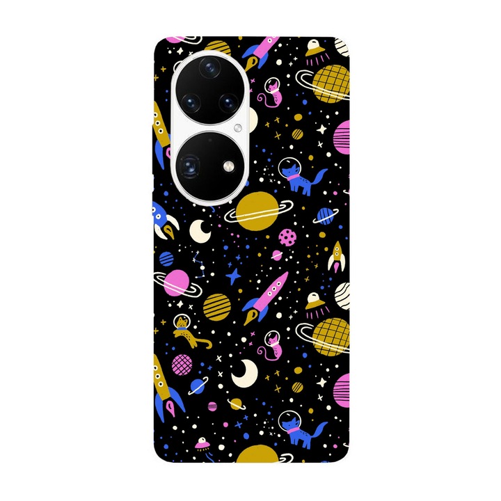 Капак, съвместим с модел Huawei P40 Space doodle, силикон, TPU, обратното