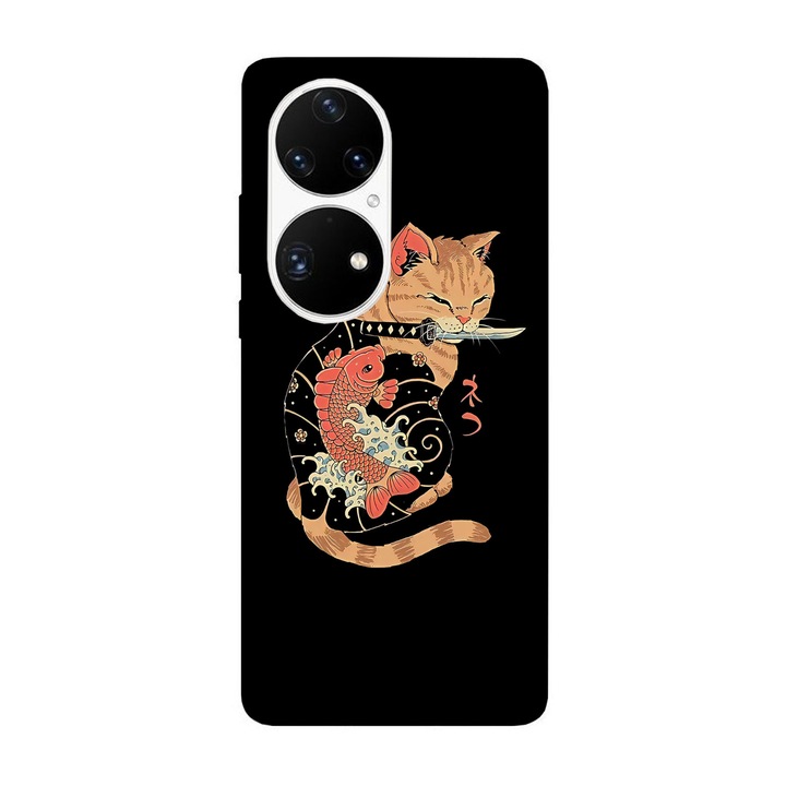 Husa compatibila cu Huawei P50 Pro model Yakuza cat, Silicon, TPU, Viceversa