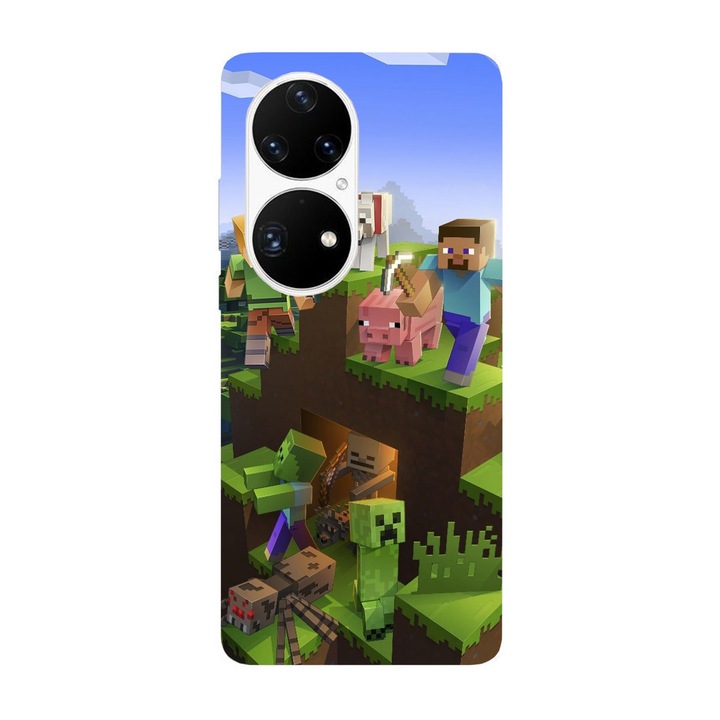 Кейс съвместим с Huawei Mate 40 Pro модел Minecraft World, Силикон, TPU, Обратно