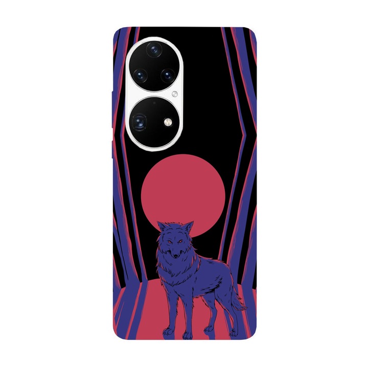 Husa compatibila cu Huawei P50 Pro model red moon wolf, Silicon, TPU, Viceversa