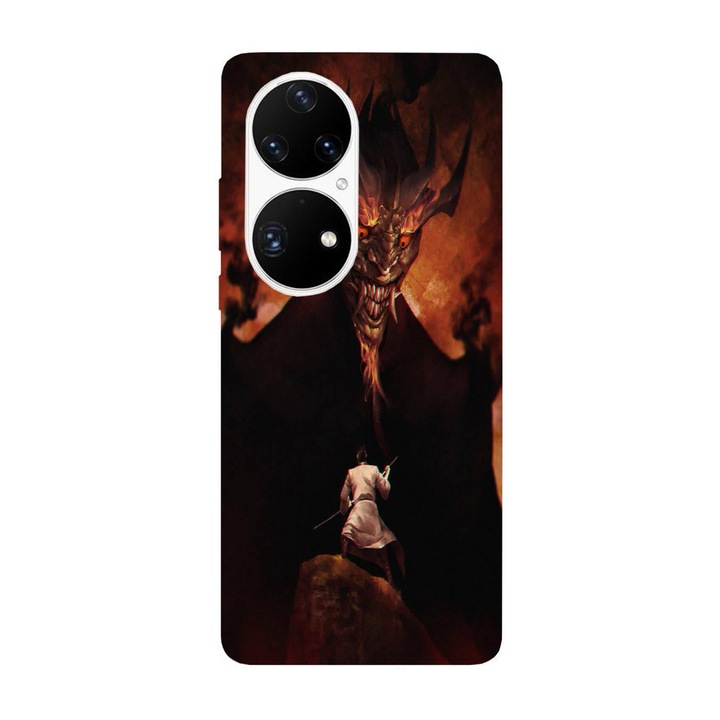 Капак, съвместим с Huawei P40 модел Samurai jack fight, силикон, TPU, обратното