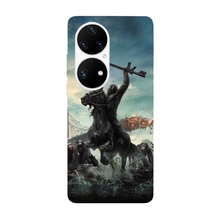 Капак, съвместим с модел Huawei P40 Planet of the Apes, силикон, TPU, обратното