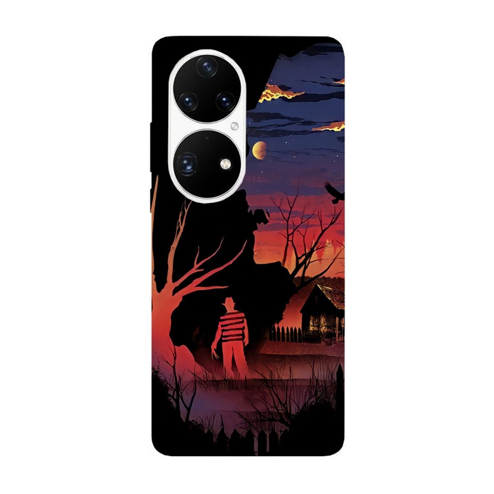 Кейс съвместим с Huawei P50 Pro модел Кошмар на улицата, силикон, TPU, обратното