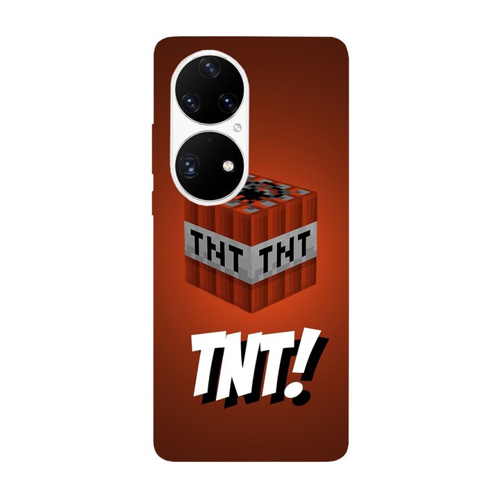 Кейс съвместим с Huawei P40 Pro модел TNT Minecraft, Силикон, TPU, Обратно