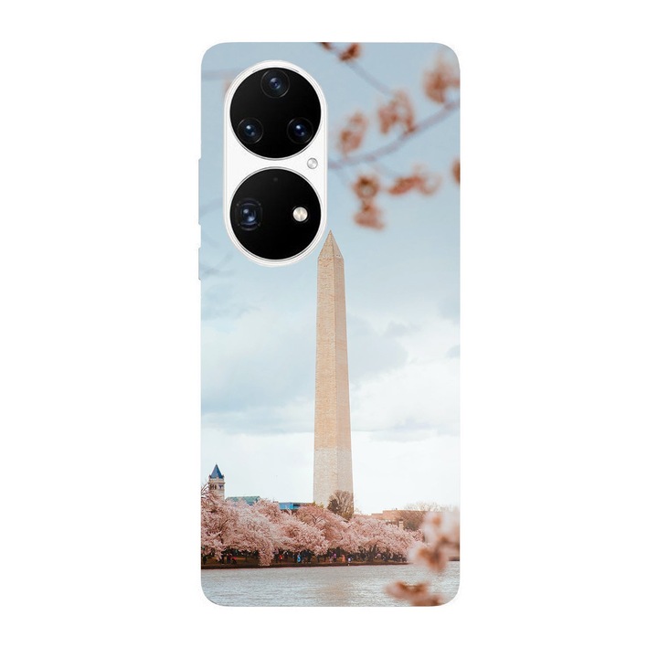 Калъф, съвместим с Huawei Nova 8i модел Cherry Blossom във Вашингтон, силикон, TPU, обратното