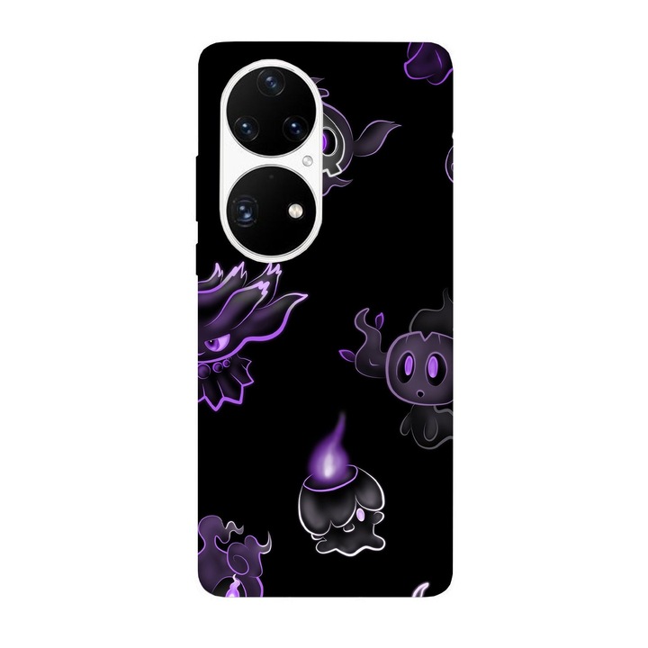 Кейс съвместим с Huawei Nova Y70 модел Neon Ghost pokemon, Силикон, TPU, Обратно