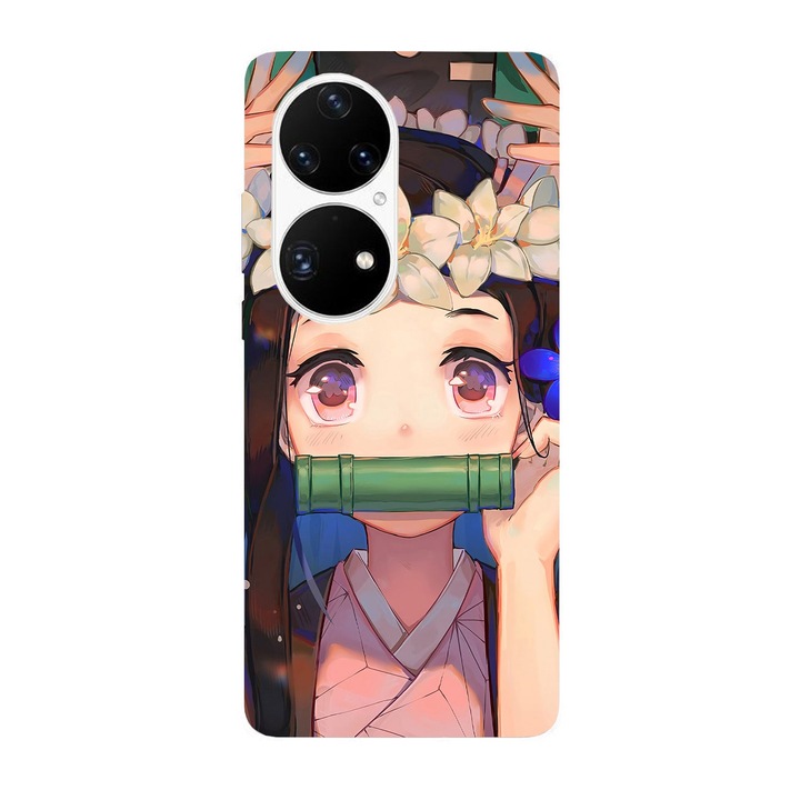 Кейс съвместим с Huawei Nova Y70 модел Nezuko Kamado Demon Slayer, силикон, TPU, обратното