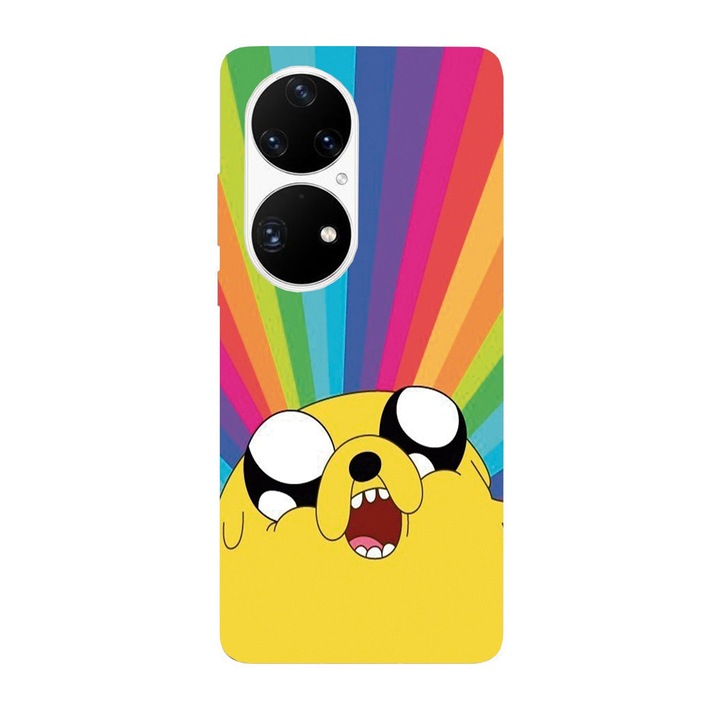 Кейс съвместим с Huawei Nova 8i модел Rainbow Jake Adventure Time, силикон, TPU, обратното