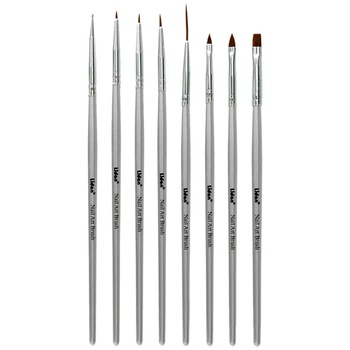 Set 7 Pensule Mixte Manichiura + 1 Instrument Puncte, Tehnica Gel,Pictura, Marimi si Forme Diferite, Brand Lidan E-Unghii, Model Pensule Mixte Clasice, Culoare Argintiu Set 7 Pensule Mixte Manichiura + 1 Instrument Puncte, Tehnica Gel,Pictura, Marimi si Forme Diferite, Brand Lidan E-Unghii, Model Pensule Mixte Clasice, Culoare Argintiu
