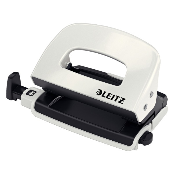 Perforator Leitz MINI 5060, 10 coli - alb perla