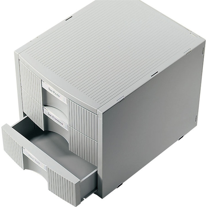 Moduláris íróasztaltartó, 3 fiók iratok tárolására, HELIT Plano Plus - világosszürke