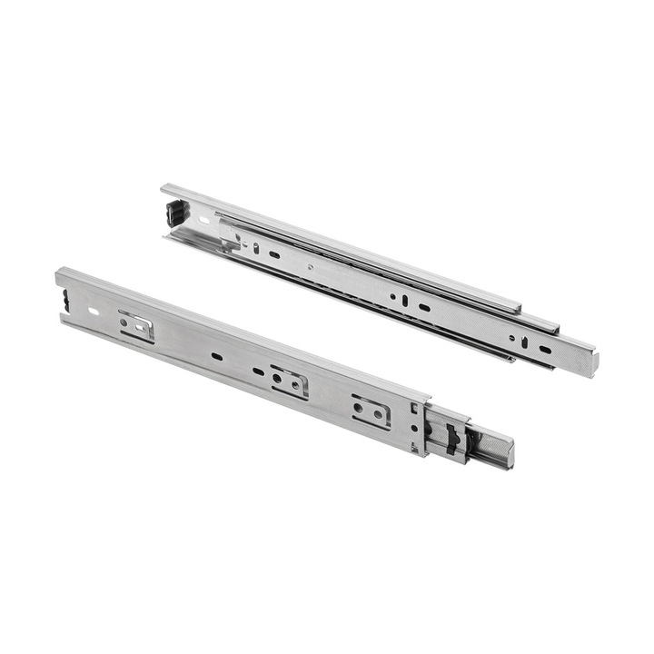 Set 2 Glisiere cu bile GTV, Otel, 250 mm, Argintiu
