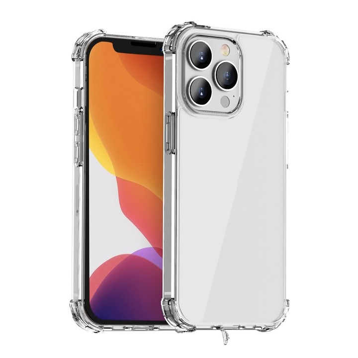 Силиконов капак, съвместим с Apple Iphone 12 Pro, Extra Clear, Shock Absorbing Technology, Anti Dust, Edge Protection, Charging Plug Protection, Plug Mobile Cover, Slim Fit, Transparent