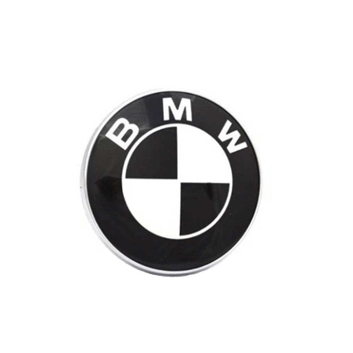 LinePartsBim BMW logós embléma, csomagtartóhoz, 78 mm, fekete/fehér