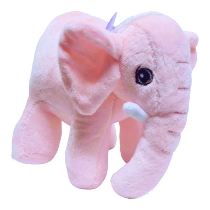 Jucarie de plus, elefant roz, 17 cm