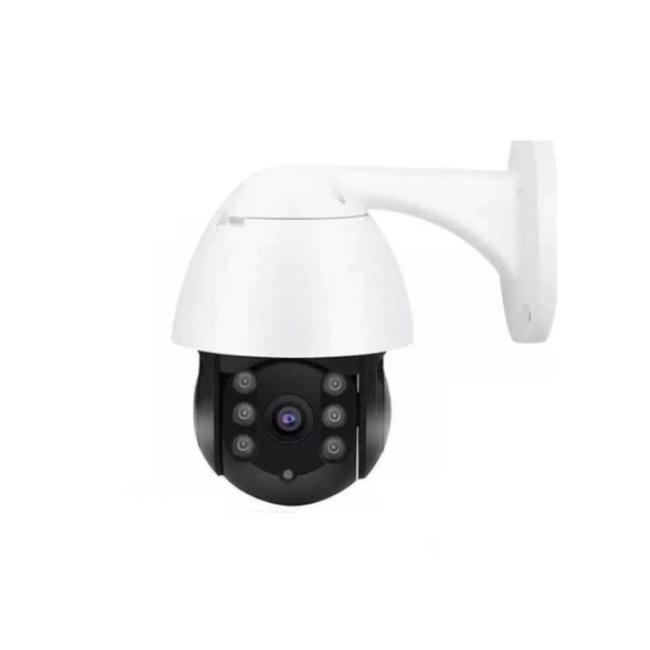 Безжична куполна камера Kynexi, 2MP, 1080p, Wi-Fi, Двупосочно аудио, Сензор за движение, Аларма, Night vision, Бял