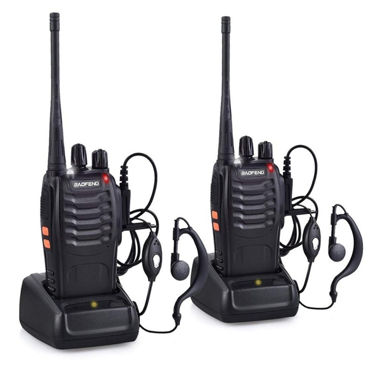 Комплект програмируеми уоки-токи радиостанции Baofeng BF-888S, UHF 400-470MHz, 16CH, 4 броя