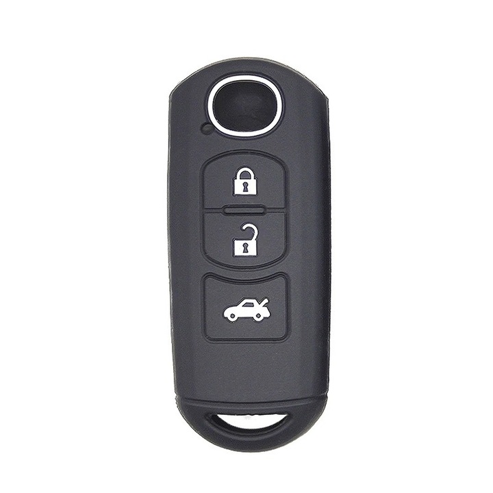 Husa cheie keyless AUTOTOB®, 3 butoane, din silicon, Mazda, negru
