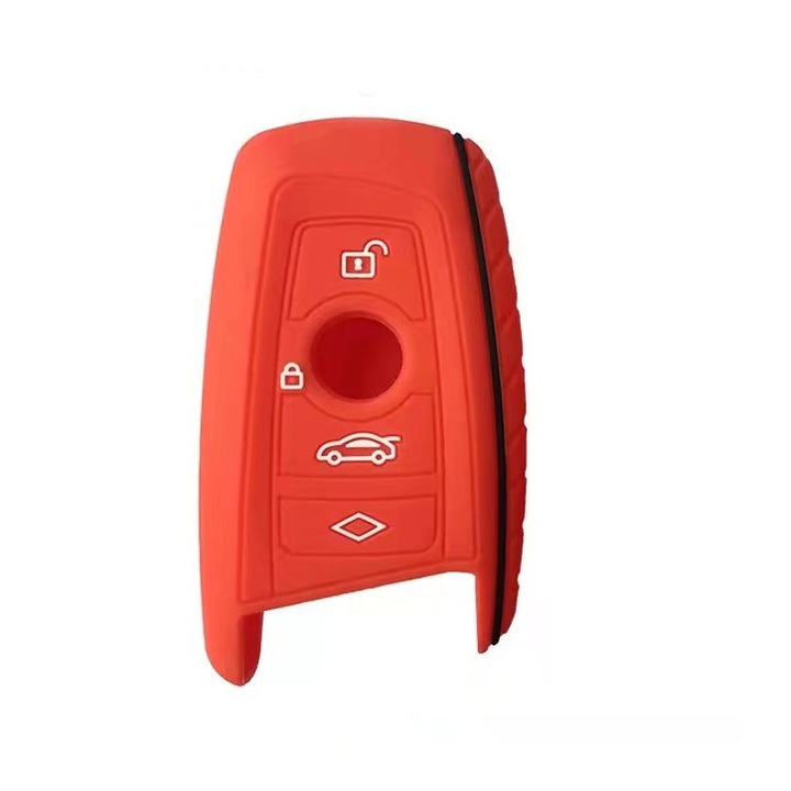 Husa cheie din silicon AUTOTOB®, 4 butoane, BMW, rosu