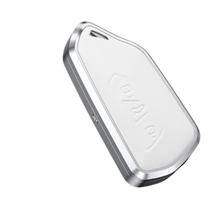 Husa aluminiu cu piele alb pentru cheie VW Volkswagen Golf 8 2020 Skoda Octavia A8 2021 SEAT Leon MK4