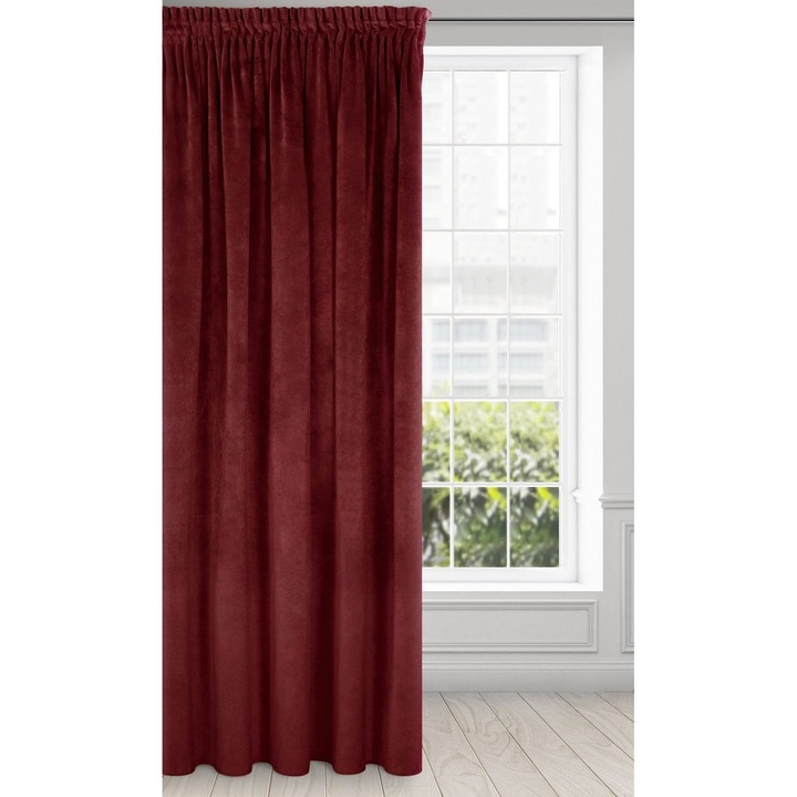 Drapéria, bársony, piros, 145 x 160 cm