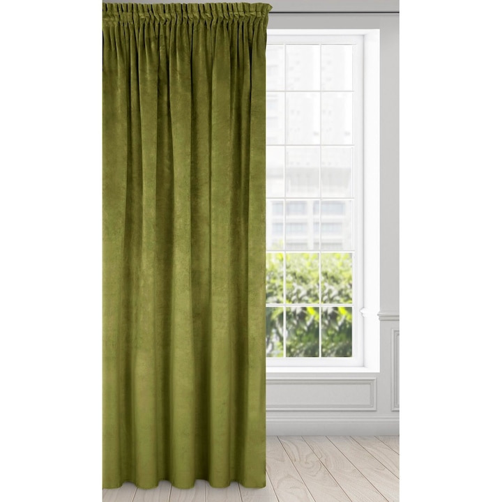 Drapéria, Bársony, Világos zöld, 145 x 160 cm