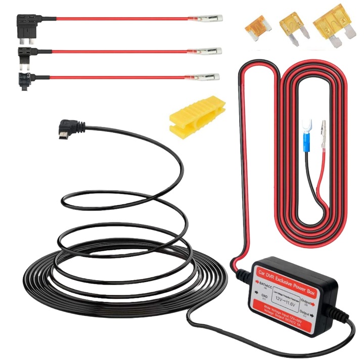 Kit pentru camera de bord cu transformator 12-24V la 5V cu mini USB, cu adaptor circuit suplimentar ACN/ACS/ACU, pentru masina, SUV, camion