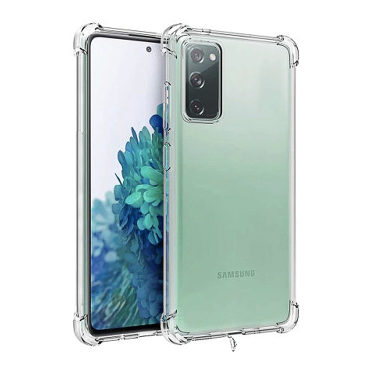 Husa de silicon compatibila cu Samsung Galaxy S20, Anti Dust, Protectie Margini, Protectie Mufa Incarcare, Plug Mobile Cover, Slim Fit, Transparenta