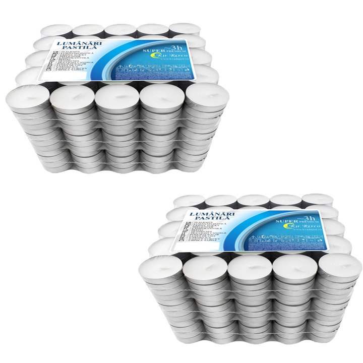 Комплект чаени свещи RIF REFCO, Време на горене 3 часа, 600 броя